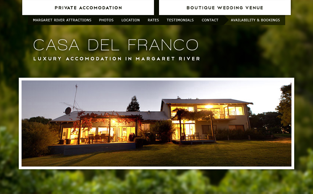 Casa Del Franco homepage design