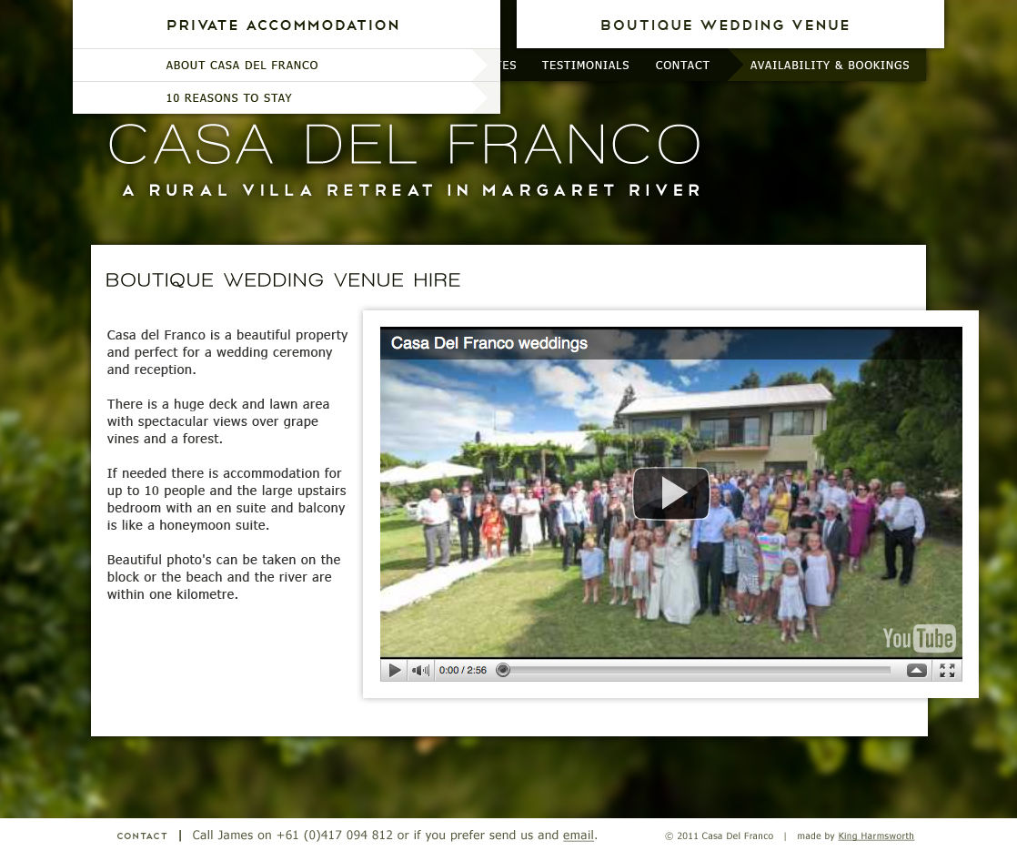 Casa Del Franco dropdown design