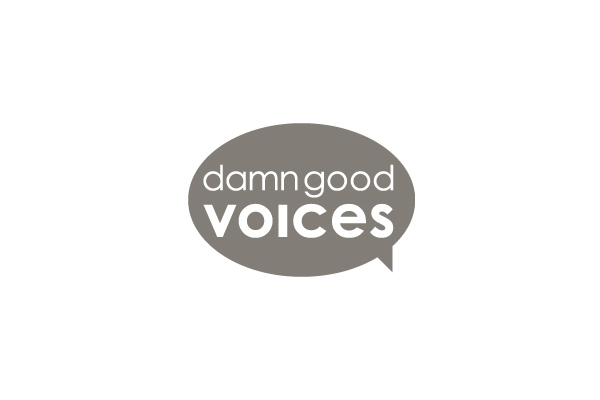 damn good voices logo greyscale