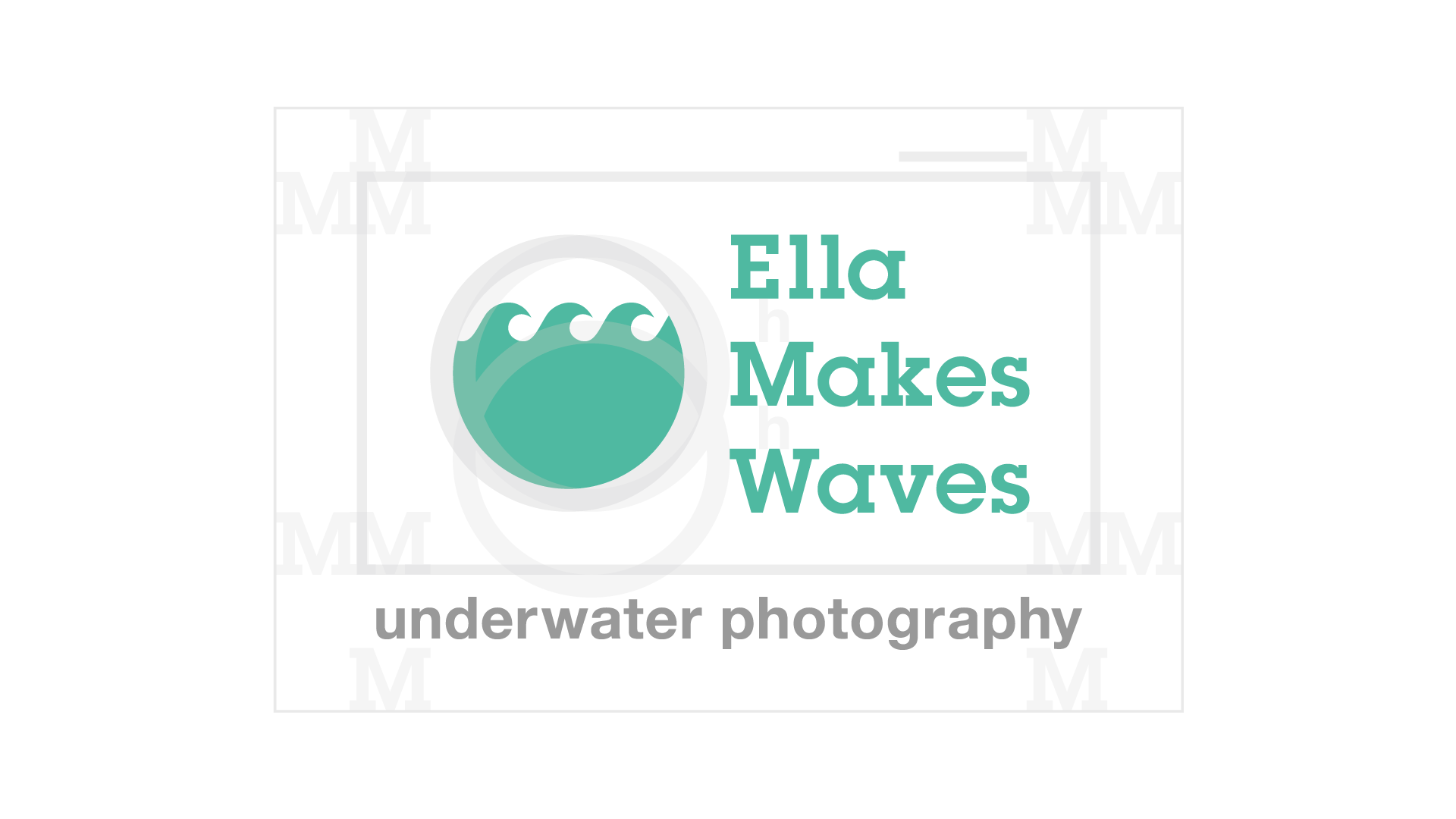 Ella makes waves logo showing guides to place logo elements